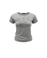 Club No.37 Henley Neck T-Shirt Melange Gray
