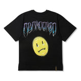 Abandoned Oversized Short Sleeves T-Shirts White Melange / Black