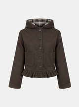 Chloe Check-Lined Hood Jacket