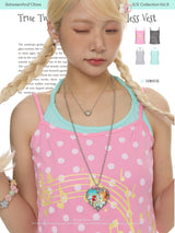 BETWEENANDxOliwa マルチカラー ノースリーブ タンクトップ インナー着用用