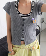 STRIPE HALTER TOP