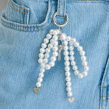  PEARL HEART KEYLING / SILVER