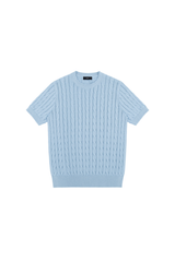 ケーブル ニット クルーネックTシャツ