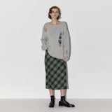 Loose drop label knit Mint