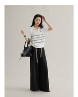loose-fit high-waisted straight denim pants