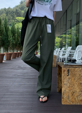 Otter Linen Straight Elastic Waist Pants / 4 colors