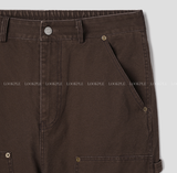 Levito Double Knee Back Banding Semi-Wide Cotton Pants