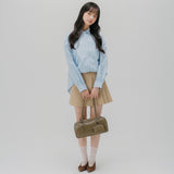ベーシック メロウ エンブロイダリー シャツ (LIGHT BLUE)