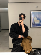 Adaph Henry Neck Waffle Overfit Long Sleeve Tee