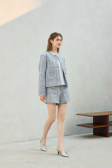 CHERISH TWEED JACKET / SKY BLUE