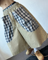 Bodi Check Pocket Keyring Cotton Bermuda Shorts 3color