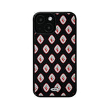 strawberry pattern glossy glass bumper case (black)