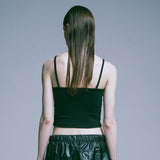 chain string corset sleeveless black