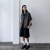 スナップ ディテール ワイド シルエット ショーツ