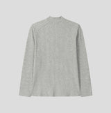 Jireon Half Zip-Up Ribbed Long Sleeve T-Shirt
