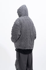 Manon Cable Hooded Fur Jacket