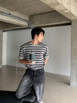LMN D.O. ストライプオーバーサイズフィット半袖Tシャツ (3 colors)
