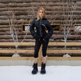 SEXXDEVIL Rib-Knit Waisted Bomber Jacket
