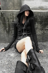 26FW★ SHADOW BUTTON HOODED ZIP-UP