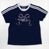 X リボン セミクロップ Tシャツ 6カラー