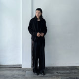 Deep Black Vertical Texture Shirt