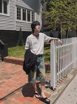 フィリップUネックニットショートスリーブTシャツ