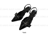 EYELET BUCKLE SLINGBACK