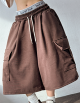 FORMAL BASIC CARGO WIDE BERMUDA 🤎🩶🖤🤍4COLOR
