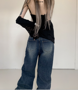 ウィンドブレーカー y2k デニムワイドパンツ