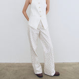 Tailored Flower Pattern Pants