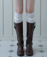 [2PCS 1SET] レースブルームニーソックス