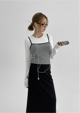 [MADE] KINNY SET - Layered Crop Long Sleeve T-shirt