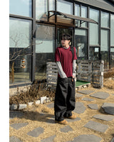 スカルダートワイドカーゴデニムパンツ
