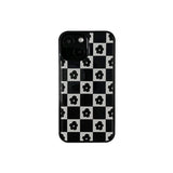 Flower check pattern epoxy bumper case (black)