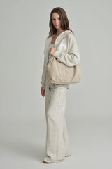 09 numbering hobo bag, Beige