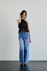 AZURE WIDE DENIM PANTS / BLUE