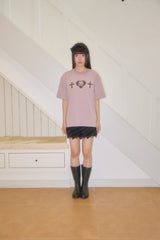 キリハートスカルボクシーTシャツ (PURPLE)