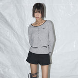 Lace Star Basic Cardigan (Gray) F25QB092