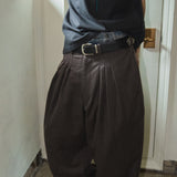 Herringbone pleat pants / Maroon