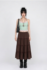 RUSTIC ROMANCE TIERED MAXI SKIRT