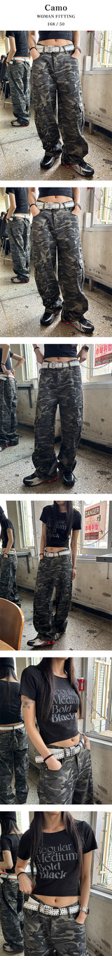 [Unisex] Camo cotton cargo pants