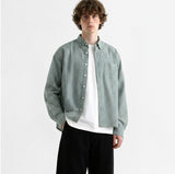 Crop Check Long Sleeve Shirt Mint