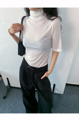 Rachel Turtleneck Short Sleeve Soft T-shirt