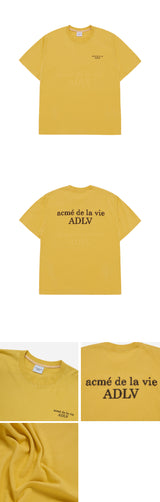 24FW ピクセルベーシックロゴショートスリーブTシャツマスタード