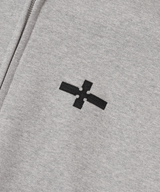 Cross String Hood Zip _ Gray