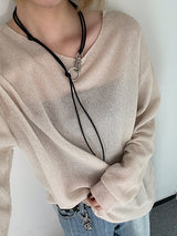 (UNISEX) ミリールーズシースルーニット