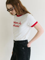 MAISON DE ROLA RINGER T-SHIRT WH+RD