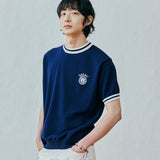 バラスト アスレチック リンガーニットスウェット ネイビー