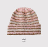 Hairy Multi Border Knit Beanie (2color)