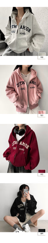 Shine Tantan Embroidered Hooded Zip-Up